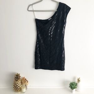 One Shoulder Sequin Mini Dress